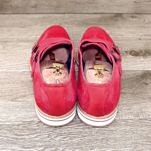 * NIB * $495 Nordstrom ZELLI Italia 11.5 M Red Goatskin Suede * add $15 Trees main image 8